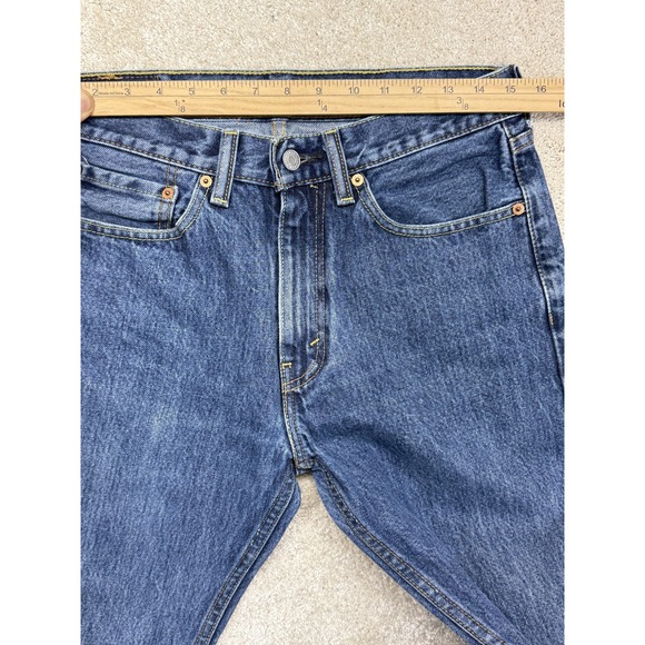 Levis 505 Jeans Mens 31x34 Blue Denim Straight Leg Medium Wash Casual Pants - Picture 7 of 12